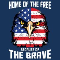 Home Of The Free Because Of The Brave Bald Eagle 7-Panel Snapback Hat