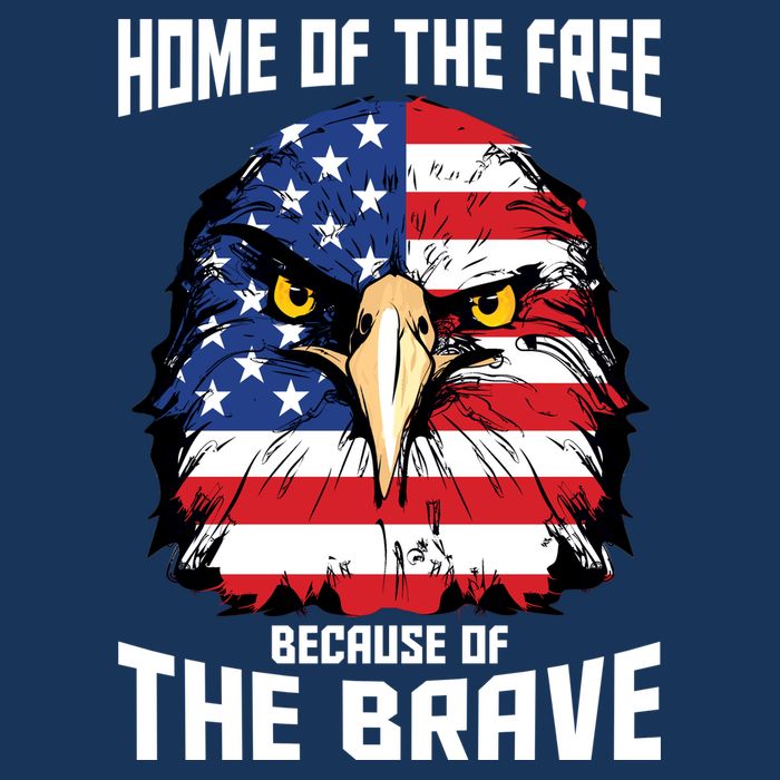 Home Of The Free Because Of The Brave Bald Eagle 7-Panel Snapback Hat