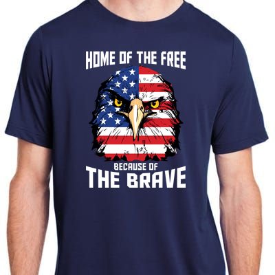 Home Of The Free Because Of The Brave Bald Eagle Adult ChromaSoft Performance T-Shirt