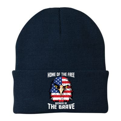 Home Of The Free Because Of The Brave Bald Eagle Knit Cap Winter Beanie