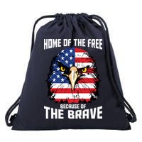 Home Of The Free Because Of The Brave Bald Eagle Drawstring Bag