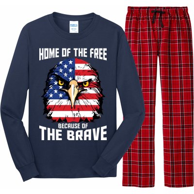 Home Of The Free Because Of The Brave Bald Eagle Long Sleeve Pajama Set