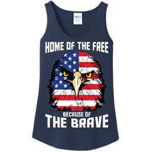 Home Of The Free Because Of The Brave Bald Eagle Ladies Essential Tank