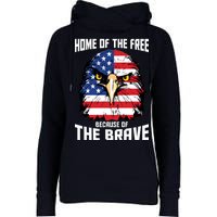 Home Of The Free Because Of The Brave Bald Eagle Womens Funnel Neck Pullover Hood