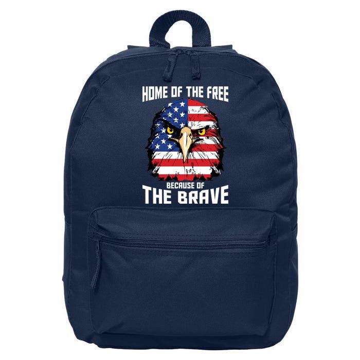 Home Of The Free Because Of The Brave Bald Eagle 16 in Basic Backpack