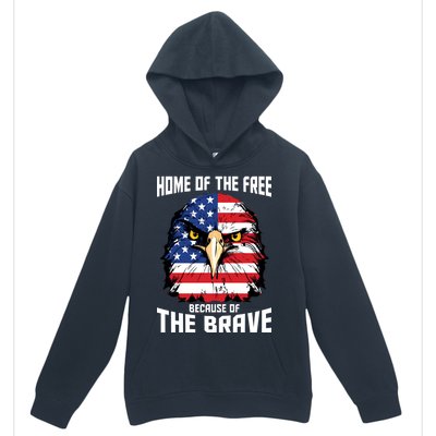 Home Of The Free Because Of The Brave Bald Eagle Urban Pullover Hoodie