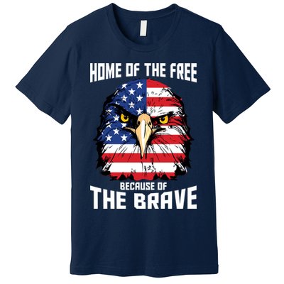 Home Of The Free Because Of The Brave Bald Eagle Premium T-Shirt