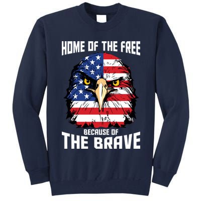 Home Of The Free Because Of The Brave Bald Eagle Tall Sweatshirt