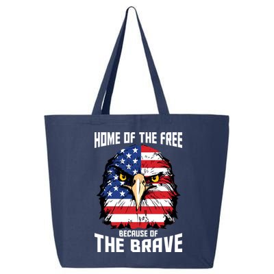 Home Of The Free Because Of The Brave Bald Eagle 25L Jumbo Tote