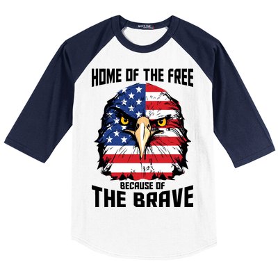 Home Of The Free Because Of The Brave Bald Eagle Baseball Sleeve Shirt