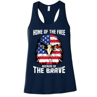 Home Of The Free Because Of The Brave Bald Eagle Womens Tank Top