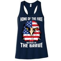 Home Of The Free Because Of The Brave Bald Eagle Women's Racerback Tank