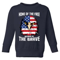 Home Of The Free Because Of The Brave Bald Eagle Toddler Sweatshirt