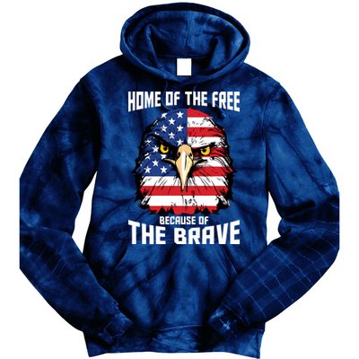 Home Of The Free Because Of The Brave Bald Eagle Tie Dye Hoodie