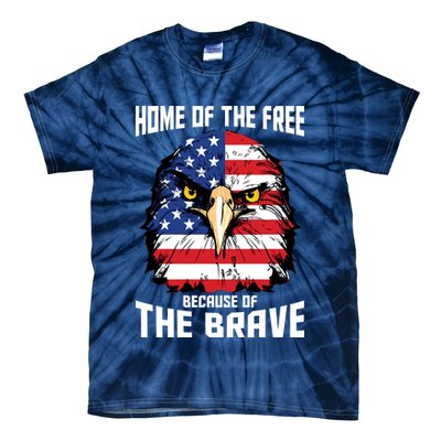 Home Of The Free Because Of The Brave Bald Eagle Tie-Dye T-Shirt