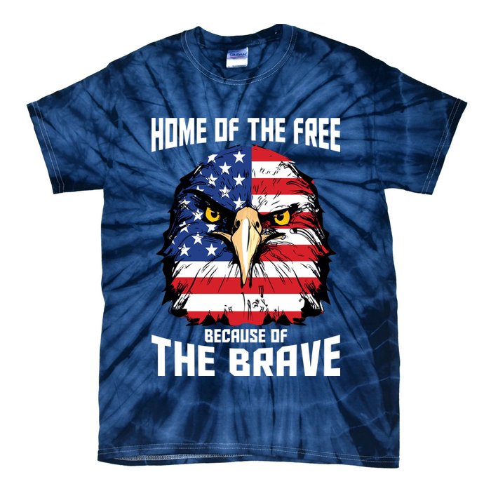 Home Of The Free Because Of The Brave Bald Eagle Tie-Dye T-Shirt