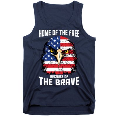 Home Of The Free Because Of The Brave Bald Eagle Tank Top