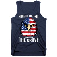 Home Of The Free Because Of The Brave Bald Eagle Tank Top