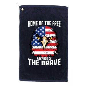 Home Of The Free Because Of The Brave Bald Eagle Platinum Collection Golf Towel