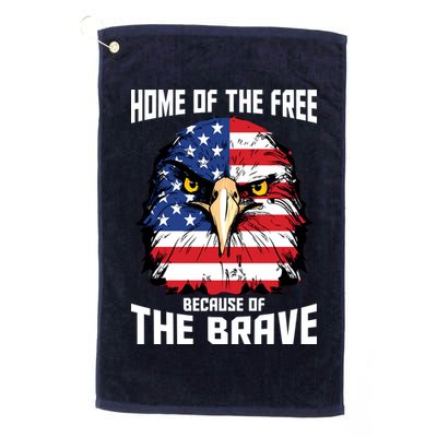 Home Of The Free Because Of The Brave Bald Eagle Golf Towel