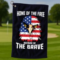 Home Of The Free Because Of The Brave Bald Eagle Golf Towel