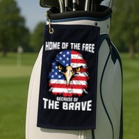 Home Of The Free Because Of The Brave Bald Eagle Golf Towel