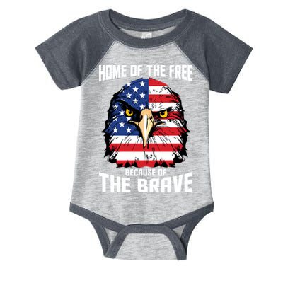 Home Of The Free Because Of The Brave Bald Eagle Infant Baby Jersey Bodysuit