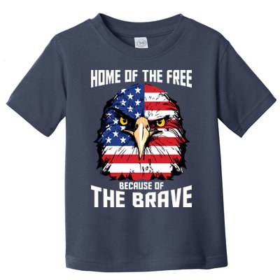 Home Of The Free Because Of The Brave Bald Eagle Toddler T-Shirt