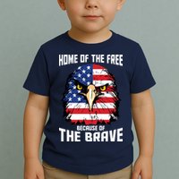Home Of The Free Because Of The Brave Bald Eagle Toddler T-Shirt