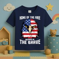 Home Of The Free Because Of The Brave Bald Eagle Toddler T-Shirt