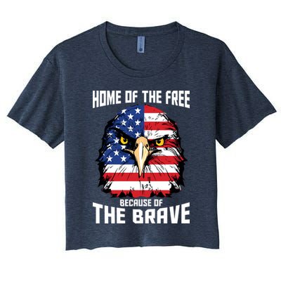 Home Of The Free Because Of The Brave Bald Eagle Crop Top