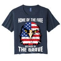 Home Of The Free Because Of The Brave Bald Eagle Women's Crop Top Tee