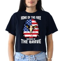 Home Of The Free Because Of The Brave Bald Eagle Crop Top