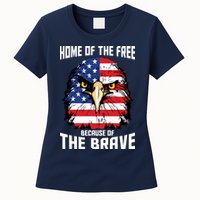 Home Of The Free Because Of The Brave Bald Eagle Womens T-Shirt