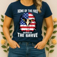 Home Of The Free Because Of The Brave Bald Eagle Womens T-Shirt