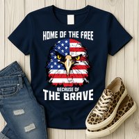 Home Of The Free Because Of The Brave Bald Eagle Womens T-Shirt
