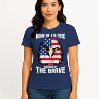 Home Of The Free Because Of The Brave Bald Eagle Womens T-Shirt