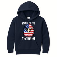 Home Of The Free Because Of The Brave Bald Eagle Kids Hoodie