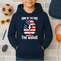 Home Of The Free Because Of The Brave Bald Eagle Kids Hoodie