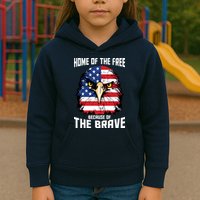 Home Of The Free Because Of The Brave Bald Eagle Kids Hoodie