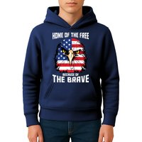 Home Of The Free Because Of The Brave Bald Eagle Kids Hoodie