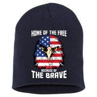 Home Of The Free Because Of The Brave Bald Eagle Short Acrylic Beanie