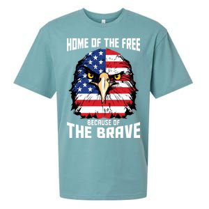 Home Of The Free Because Of The Brave Bald Eagle Sueded Cloud Jersey T-Shirt