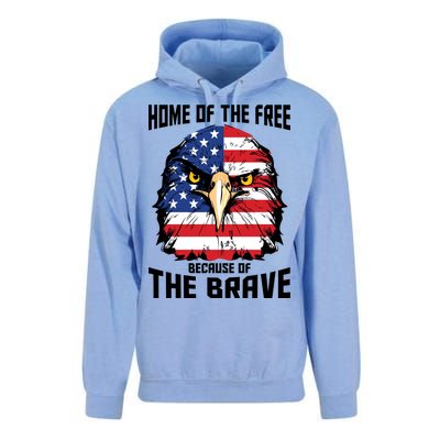 Home Of The Free Because Of The Brave Bald Eagle Unisex Surf Hoodie