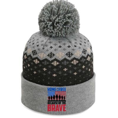 Home Of The Free Because Of The Brave Memorial Day The Baniff Cuffed Pom Beanie