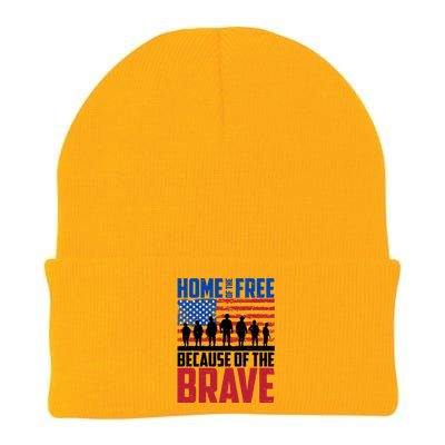 Home Of The Free Because Of The Brave Memorial Day Knit Cap Winter Beanie