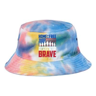 Home Of The Free Because Of The Brave Memorial Day Tie Dye Newport Bucket Hat