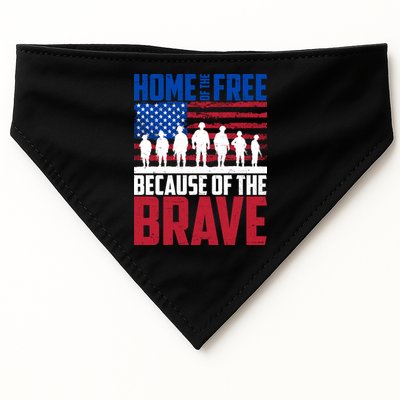 Home Of The Free Because Of The Brave Memorial Day USA-Made Doggie Bandana