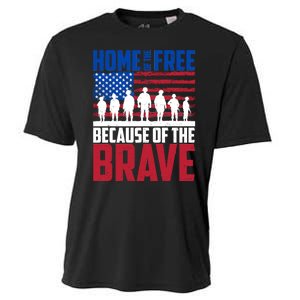 Home Of The Free Because Of The Brave Memorial Day Cooling Performance Crew T-Shirt