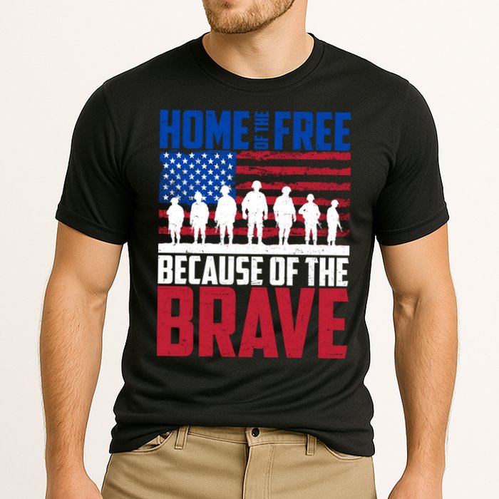 Home Of The Free Because Of The Brave Memorial Day Cooling Performance Crew T-Shirt